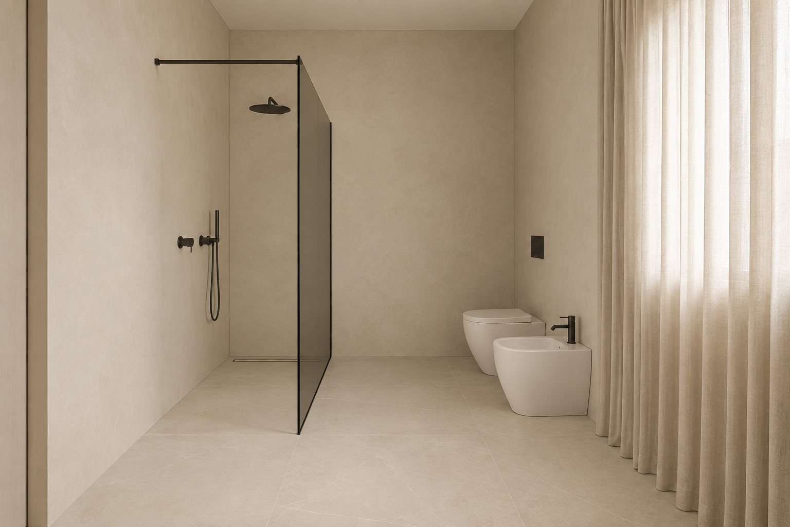 Bagno doccia con Florim Sensi Lithos White